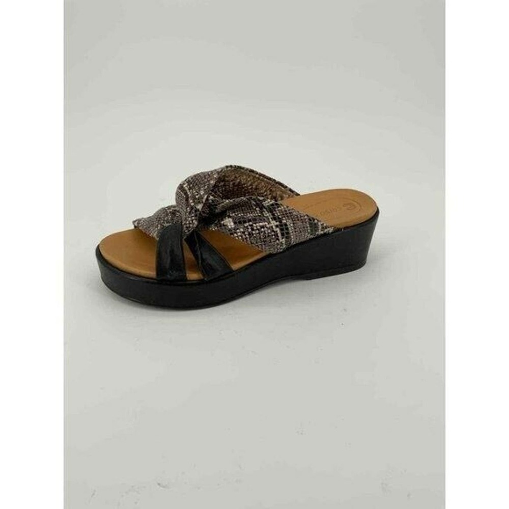 Anthropologie x Corso Como 7.5 Wynnter Platform Slide Sandal Snake Leather Wedge
